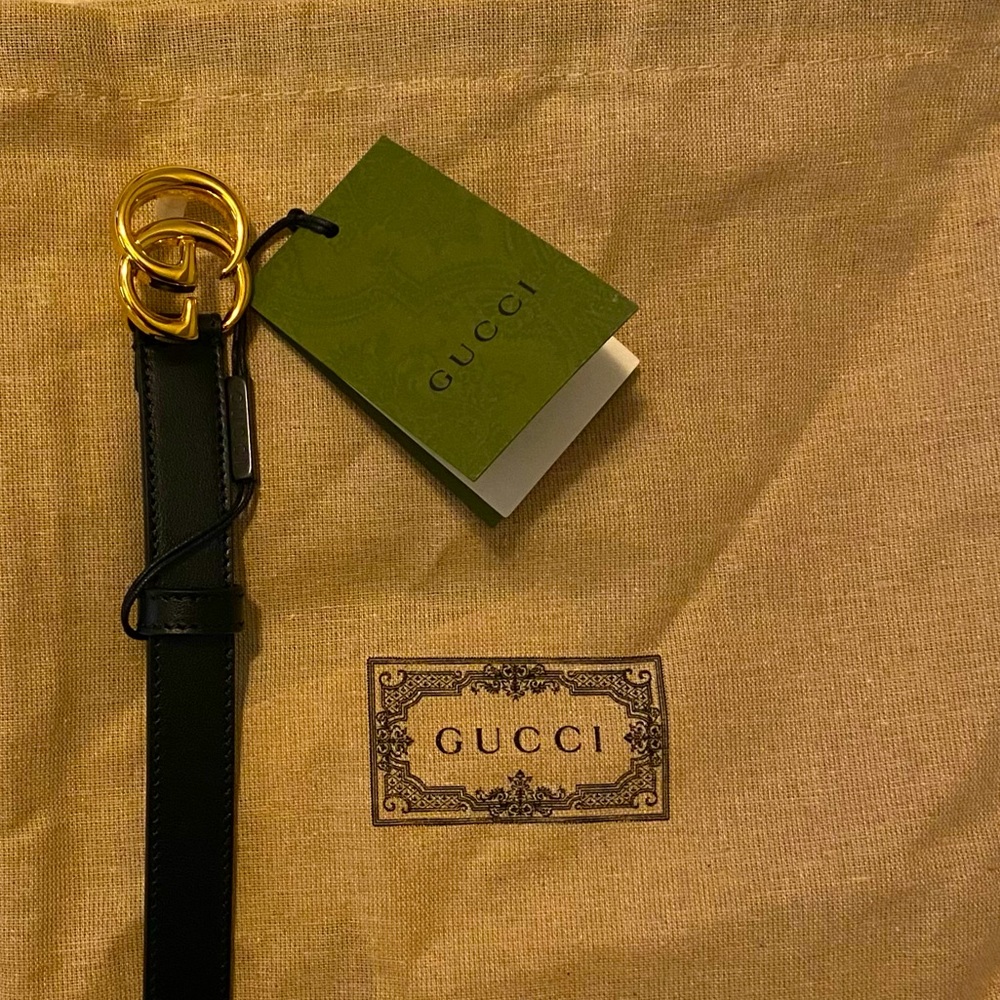 GG Marmont thin leather belt